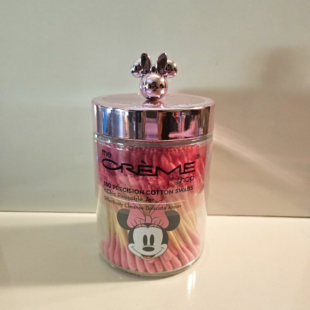 Minnie Mouse x The Crème Shop Reusable Glass Jar with Precision Cotton Swabs